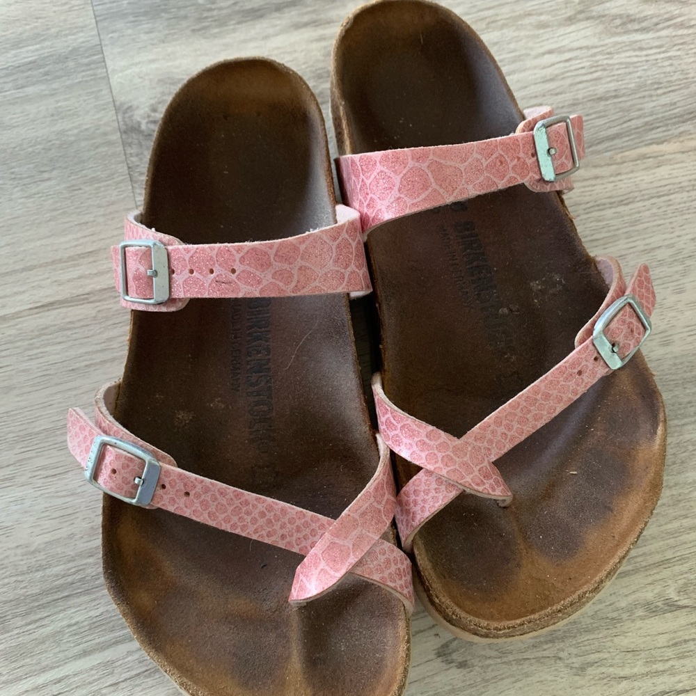 Birkenstock Women's Slip On Gizeh Magic Snake Rose Birko-Flor Size 40 Pink